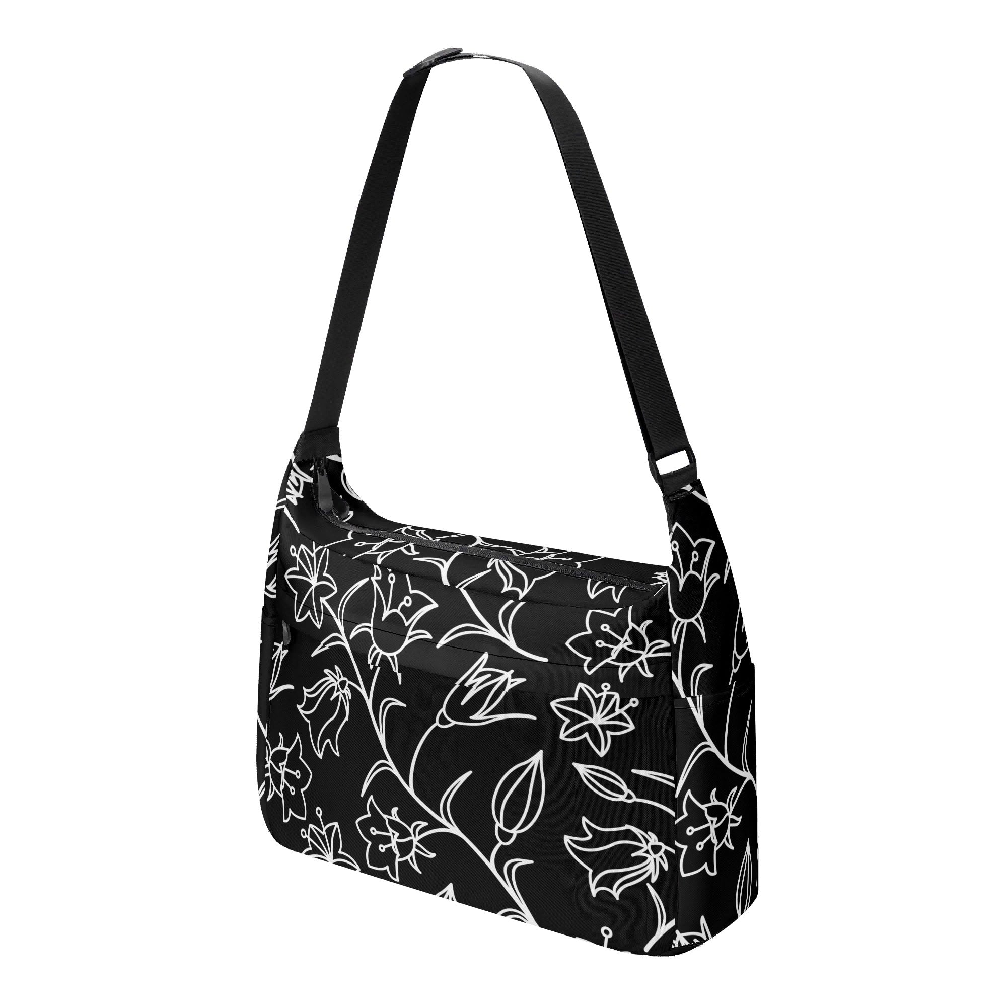 Black And White Floral Laptop Messenger & Shoulder Bag Laptop Messenger Shoulder Bag Printed Offshore