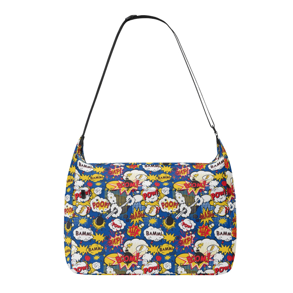 Blue Comic Book Laptop Messenger & Shoulder Bag Default Title Laptop Messenger Shoulder Bag Comic Printed Offshore