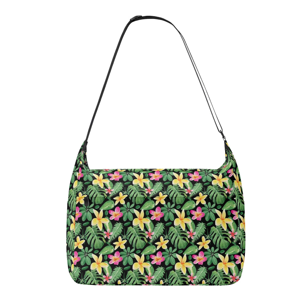 Frangipani Laptop Messenger & Shoulder Bag Default Title Laptop Messenger Shoulder Bag Plants Printed Offshore