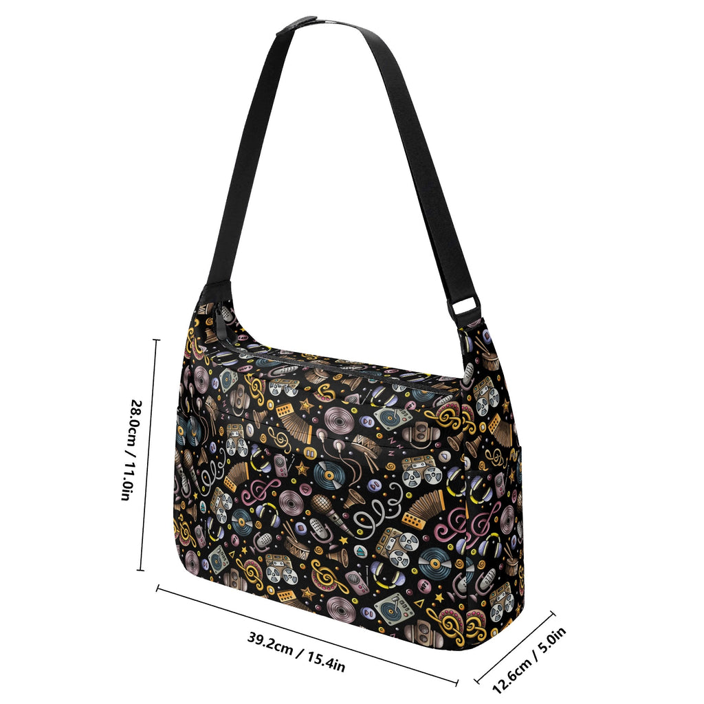 Retro Music Mix Laptop Messenger & Shoulder Bag Laptop Messenger Shoulder Bag Music Printed Offshore
