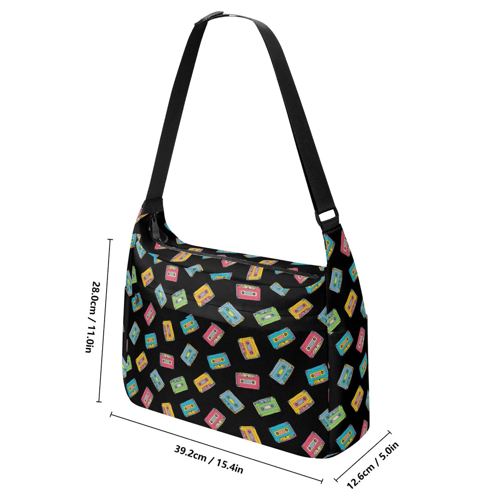 Colourful Cassettes Laptop Messenger & Shoulder Bag Laptop Messenger Shoulder Bag Music Printed Offshore Retro