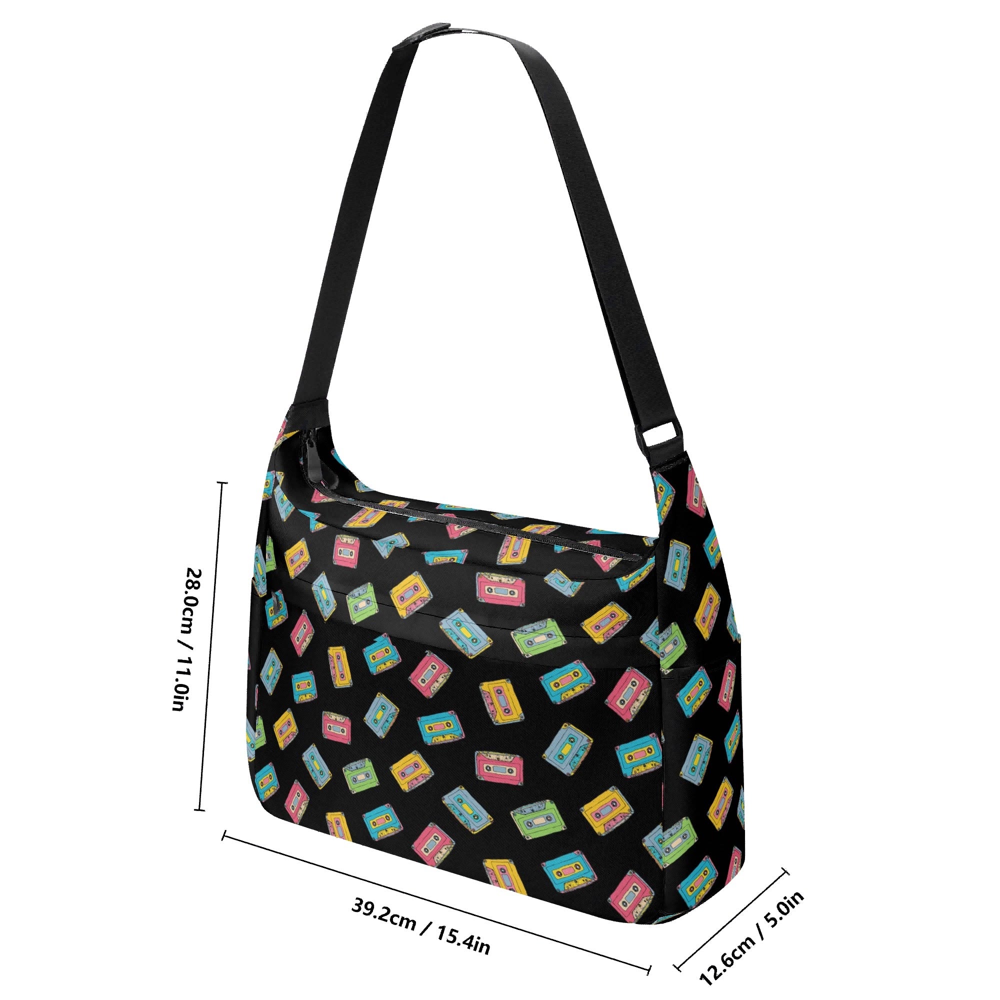 Colourful Cassettes Laptop Messenger & Shoulder Bag Laptop Messenger Shoulder Bag Music Printed Offshore Retro