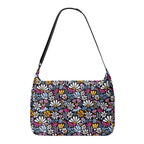 Graphic Flowers On Black Laptop Messenger & Shoulder Bag Laptop Messenger Shoulder Bag Plants Printed Offshore