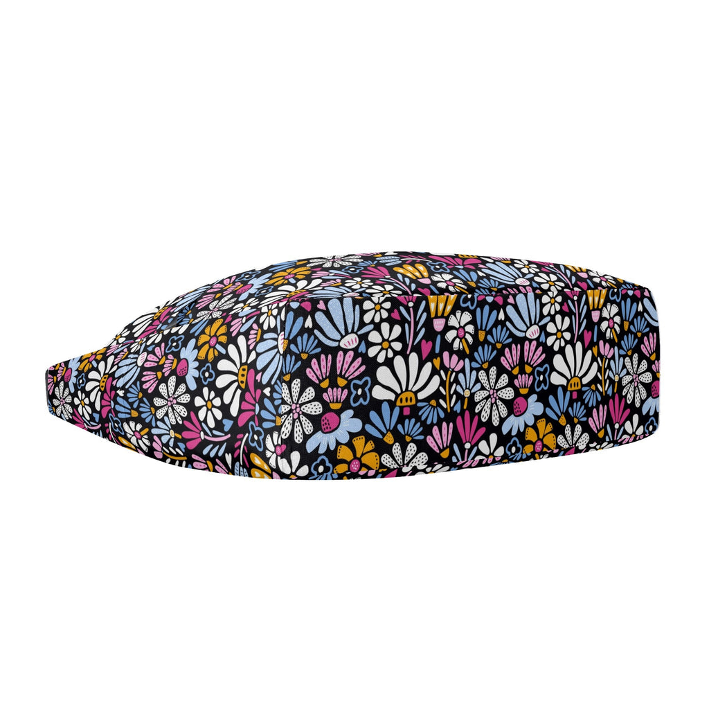Graphic Flowers On Black Laptop Messenger & Shoulder Bag Laptop Messenger Shoulder Bag Plants Printed Offshore
