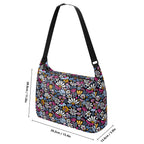 Graphic Flowers On Black Laptop Messenger & Shoulder Bag Laptop Messenger Shoulder Bag Plants Printed Offshore
