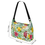 Tropical Flowers On White Laptop Messenger & Shoulder Bag Laptop Messenger Shoulder Bag Plants Printed Offshore