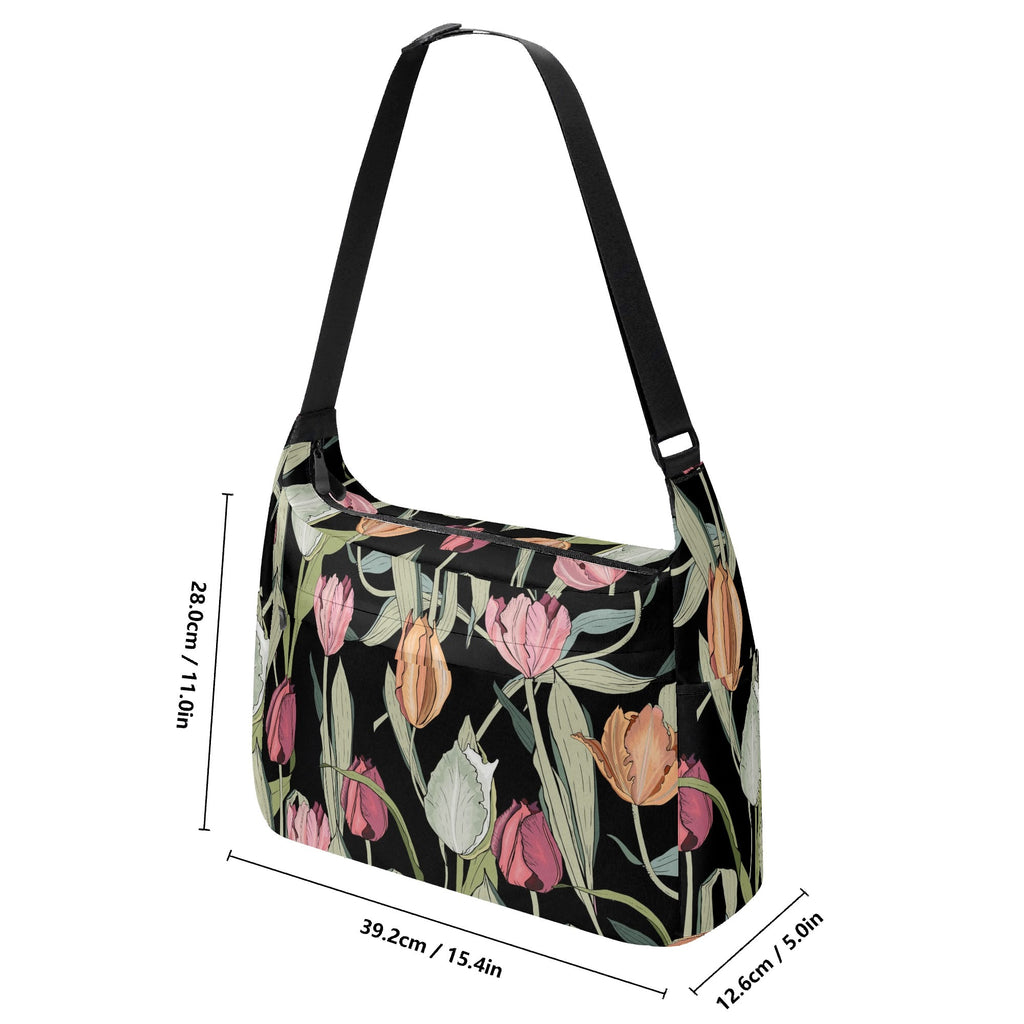Tulips Laptop Messenger & Shoulder Bag Laptop Messenger Shoulder Bag Plants Printed Offshore