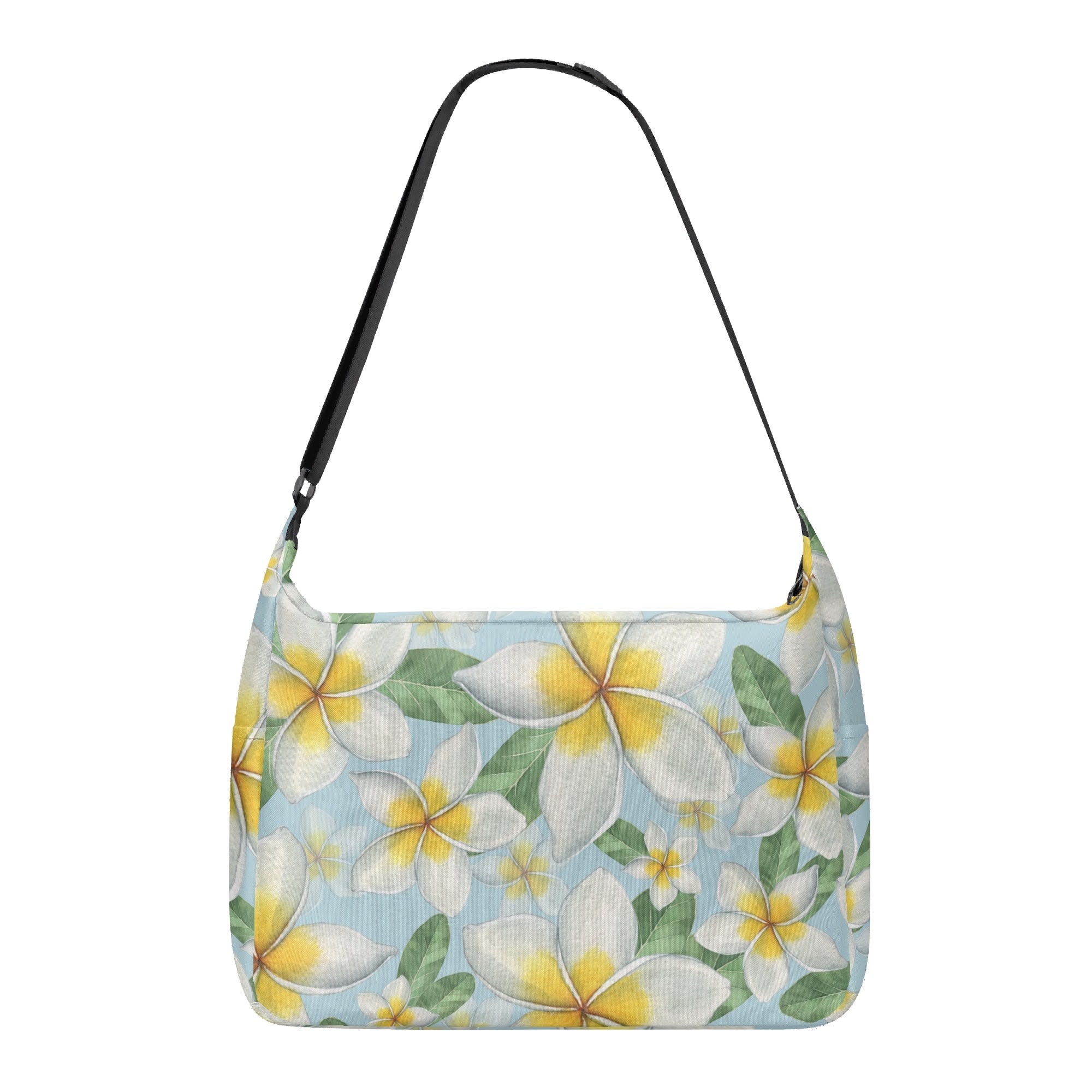 Delicate Frangipani Laptop Messenger & Shoulder Bag Laptop Messenger Shoulder Bag Plants Printed Offshore