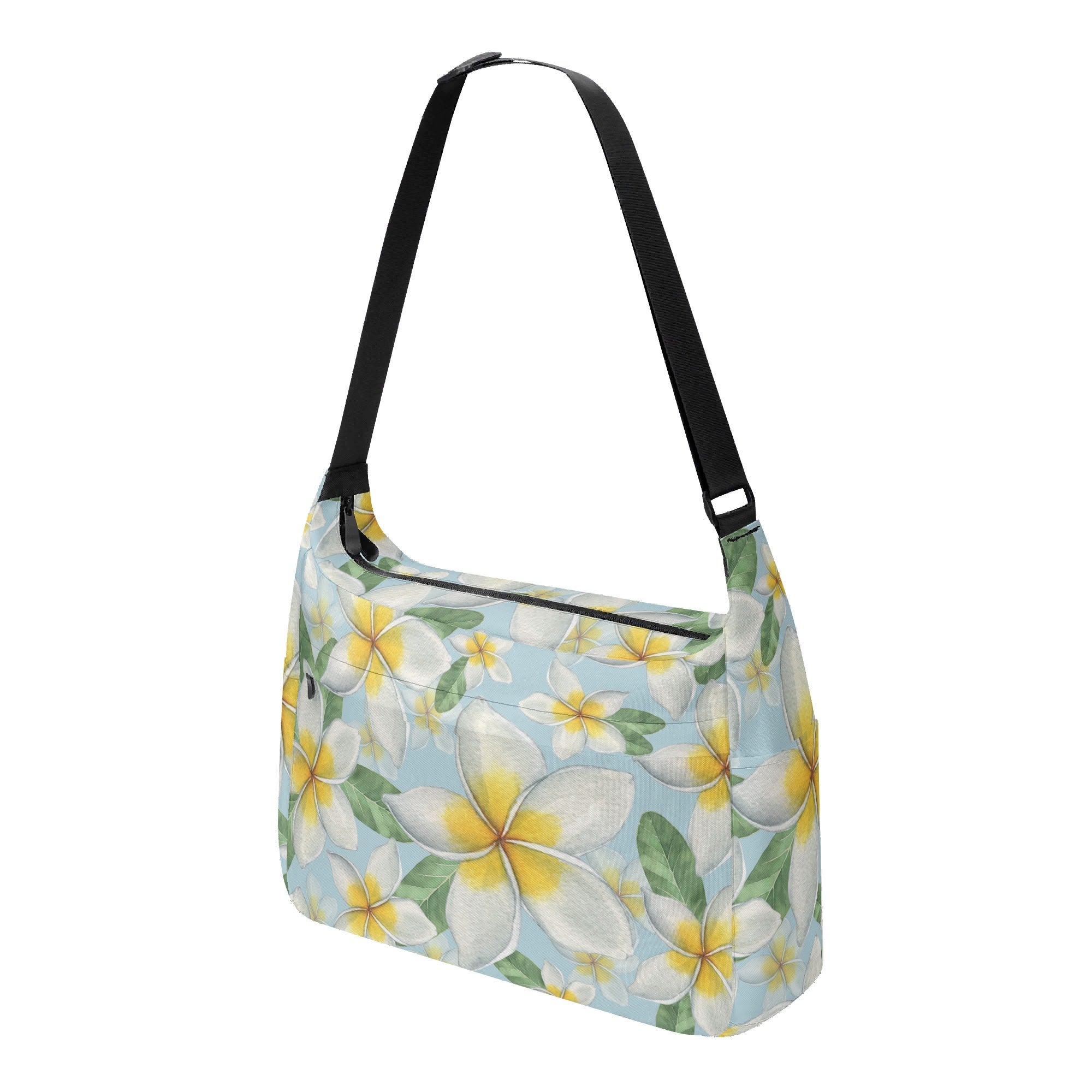 Delicate Frangipani Laptop Messenger & Shoulder Bag Laptop Messenger Shoulder Bag Plants Printed Offshore