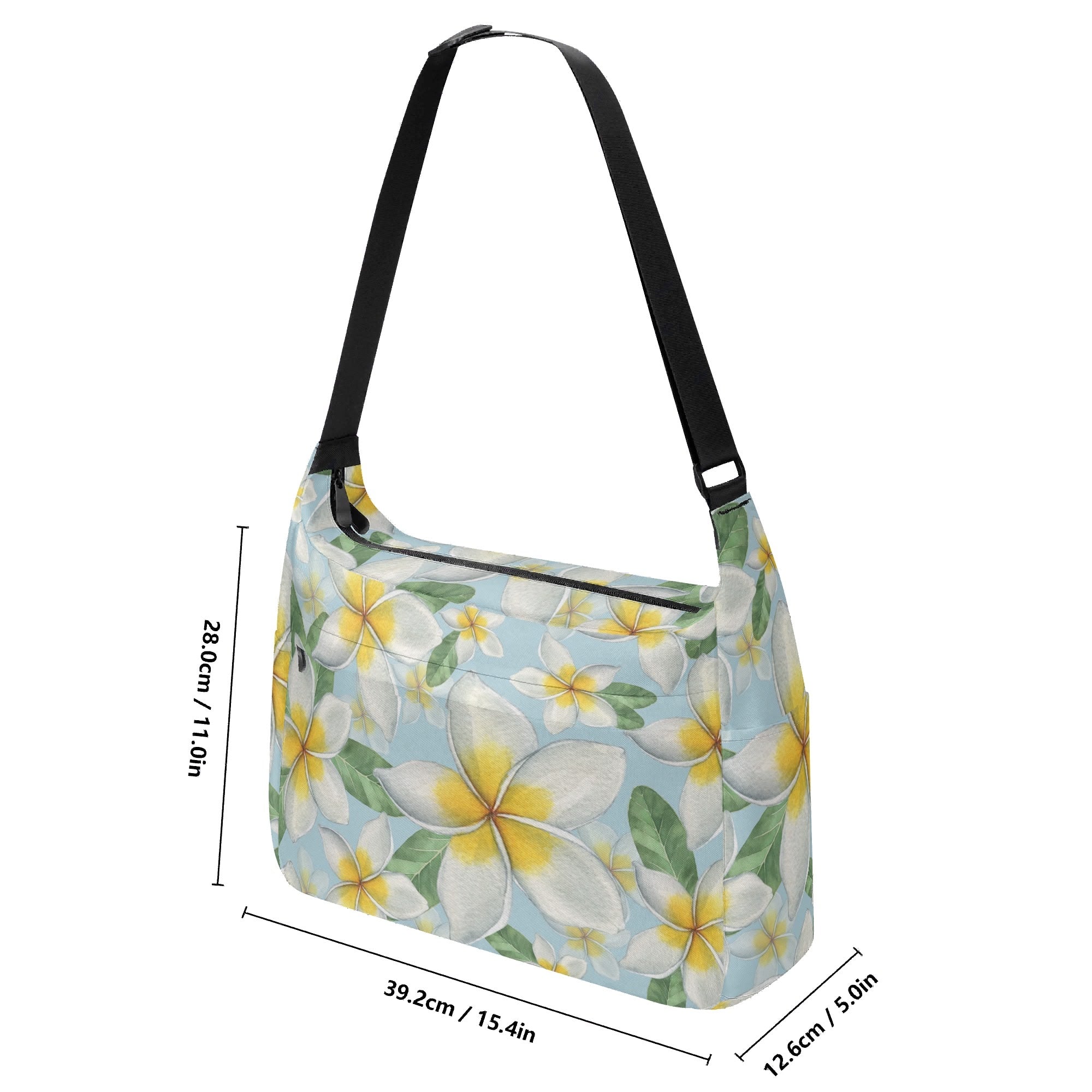 Delicate Frangipani Laptop Messenger & Shoulder Bag Laptop Messenger Shoulder Bag Plants Printed Offshore