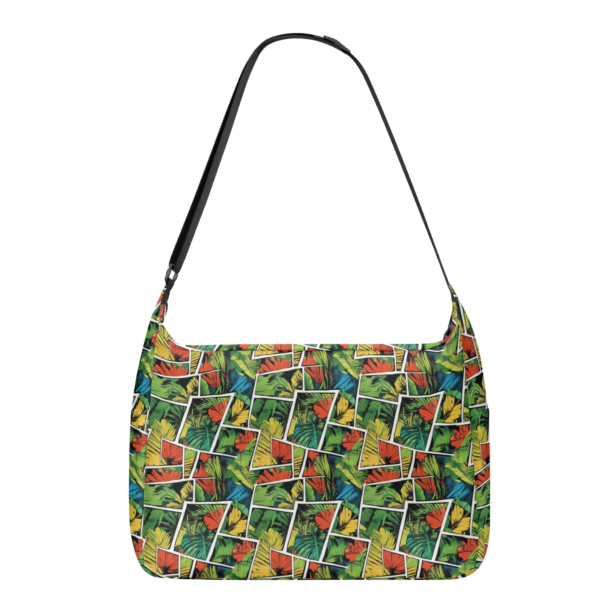 Tropical Comic Book Style Laptop Messenger & Shoulder Bag Laptop Messenger Shoulder Bag Comic Plants Printed Offshore