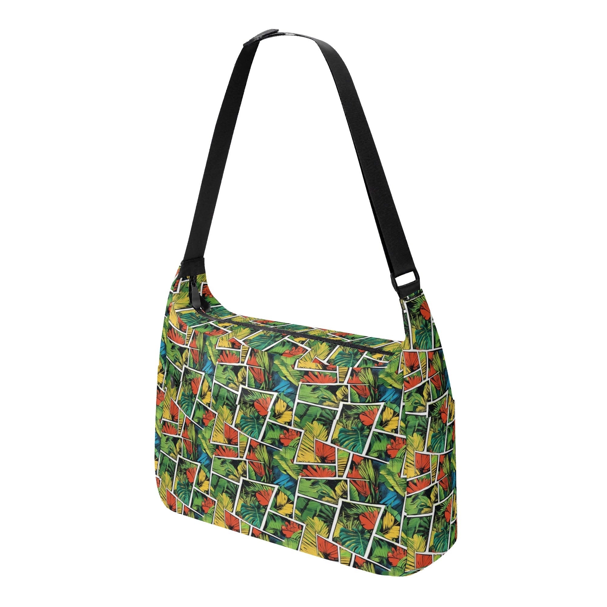 Tropical Comic Book Style Laptop Messenger & Shoulder Bag Laptop Messenger Shoulder Bag Comic Plants Printed Offshore