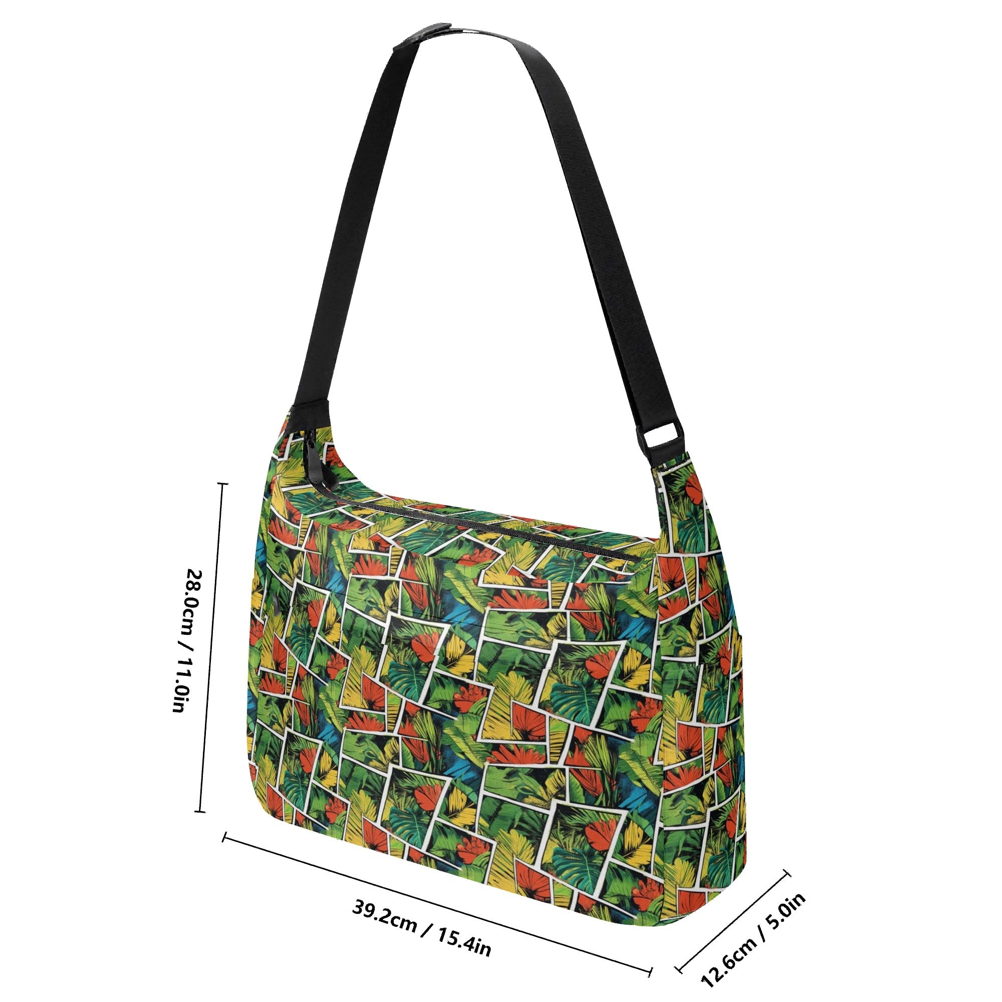 Tropical Comic Book Style Laptop Messenger & Shoulder Bag Laptop Messenger Shoulder Bag Comic Plants Printed Offshore