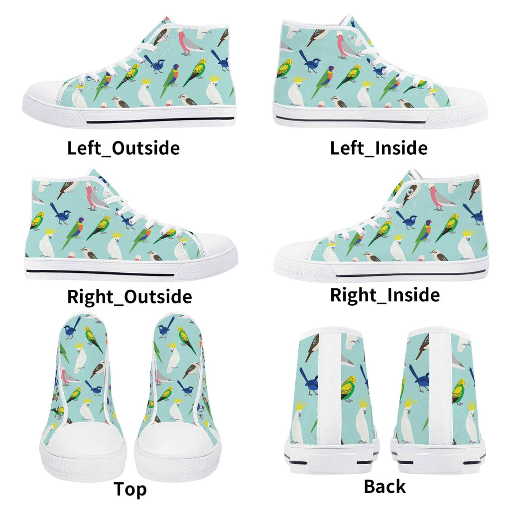 Australian Birds Womens High Top Canvas Shoes Printed Offshore