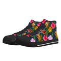 Tropical Floral Womens High Top Canvas Shoes Plants Printed Offshore