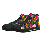 Tropical Floral Womens High Top Canvas Shoes Plants Printed Offshore