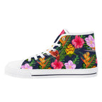 Tropical Floral Womens High Top Canvas Shoes Plants Printed Offshore