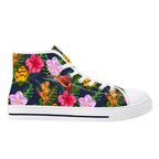 Tropical Floral Womens High Top Canvas Shoes Plants Printed Offshore