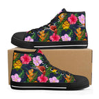 Tropical Floral Womens High Top Canvas Shoes Plants Printed Offshore