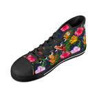 Tropical Floral Womens High Top Canvas Shoes Plants Printed Offshore