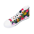 Tropical Floral Womens High Top Canvas Shoes Plants Printed Offshore