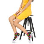 Tropical Floral Womens High Top Canvas Shoes Plants Printed Offshore