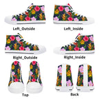Tropical Floral Womens High Top Canvas Shoes Plants Printed Offshore