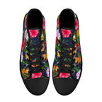 Tropical Floral Womens High Top Canvas Shoes Plants Printed Offshore