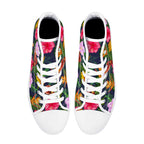 Tropical Floral Womens High Top Canvas Shoes Plants Printed Offshore