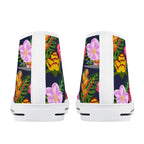 Tropical Floral Womens High Top Canvas Shoes Plants Printed Offshore