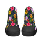 Tropical Floral Womens High Top Canvas Shoes Plants Printed Offshore