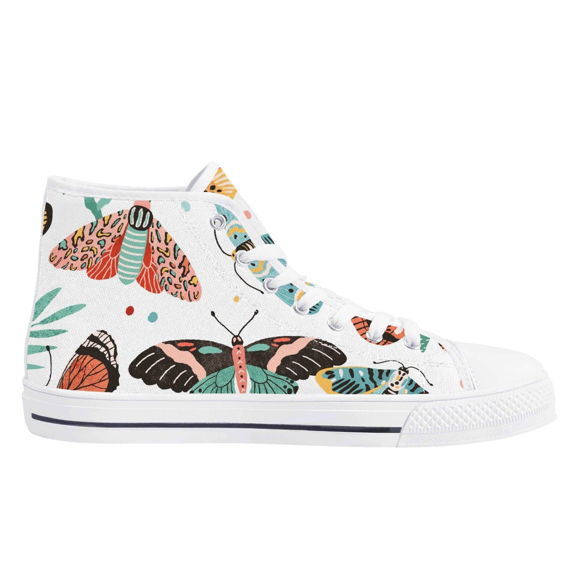 Pretty Moths And Butterflies Womens High Top Canvas Shoes Printed Offshore