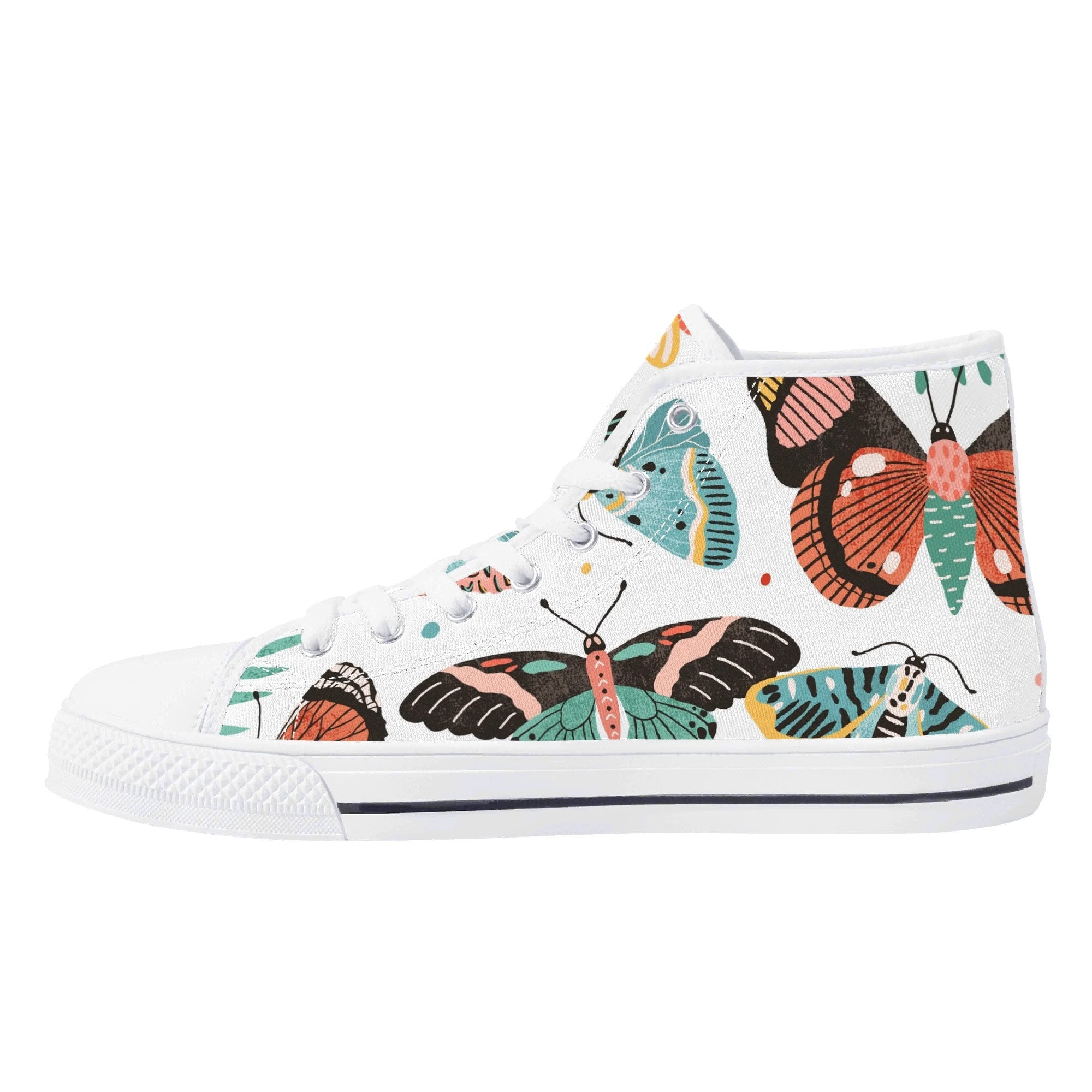 Pretty Moths And Butterflies Womens High Top Canvas Shoes Printed Offshore