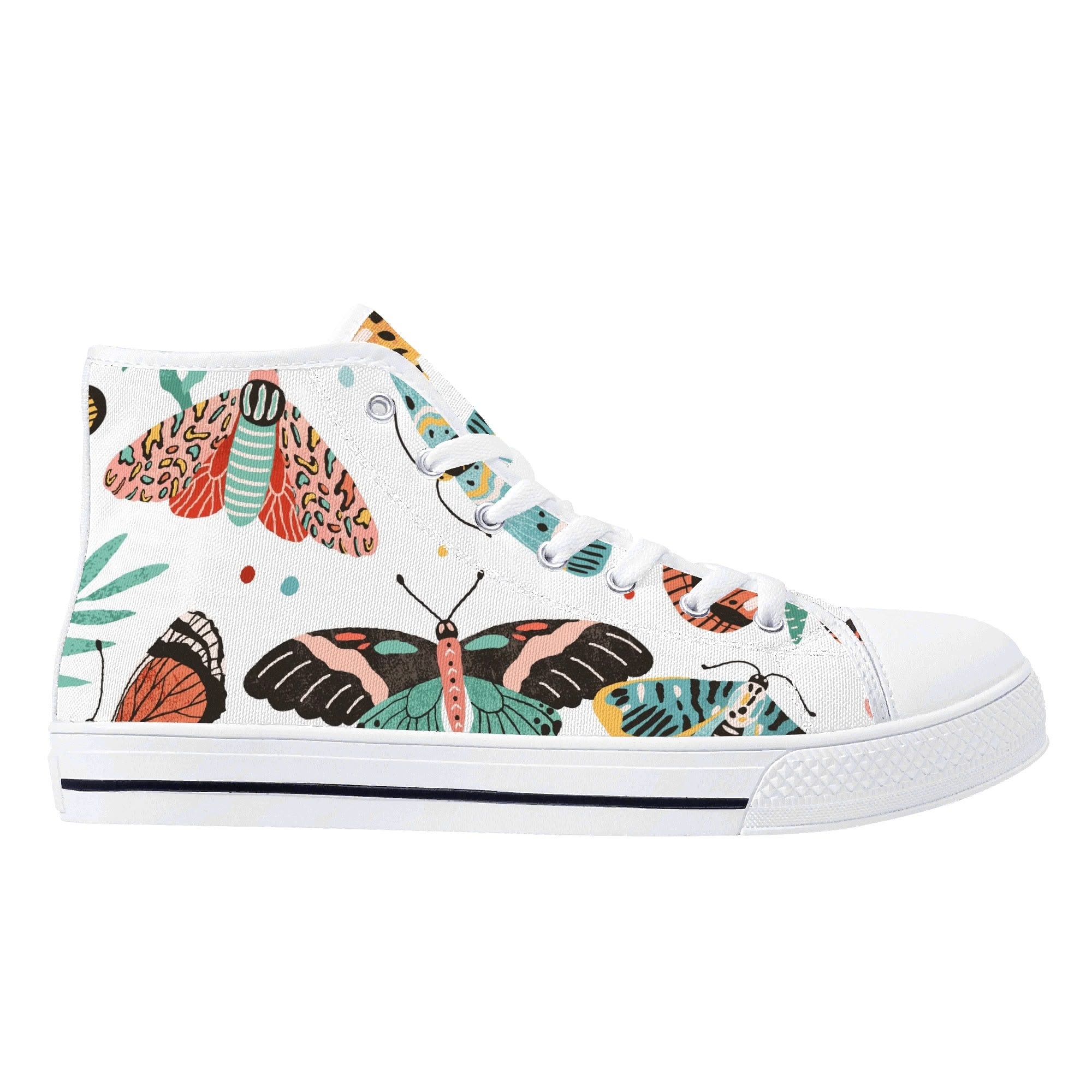 Pretty Moths And Butterflies Womens High Top Canvas Shoes Printed Offshore