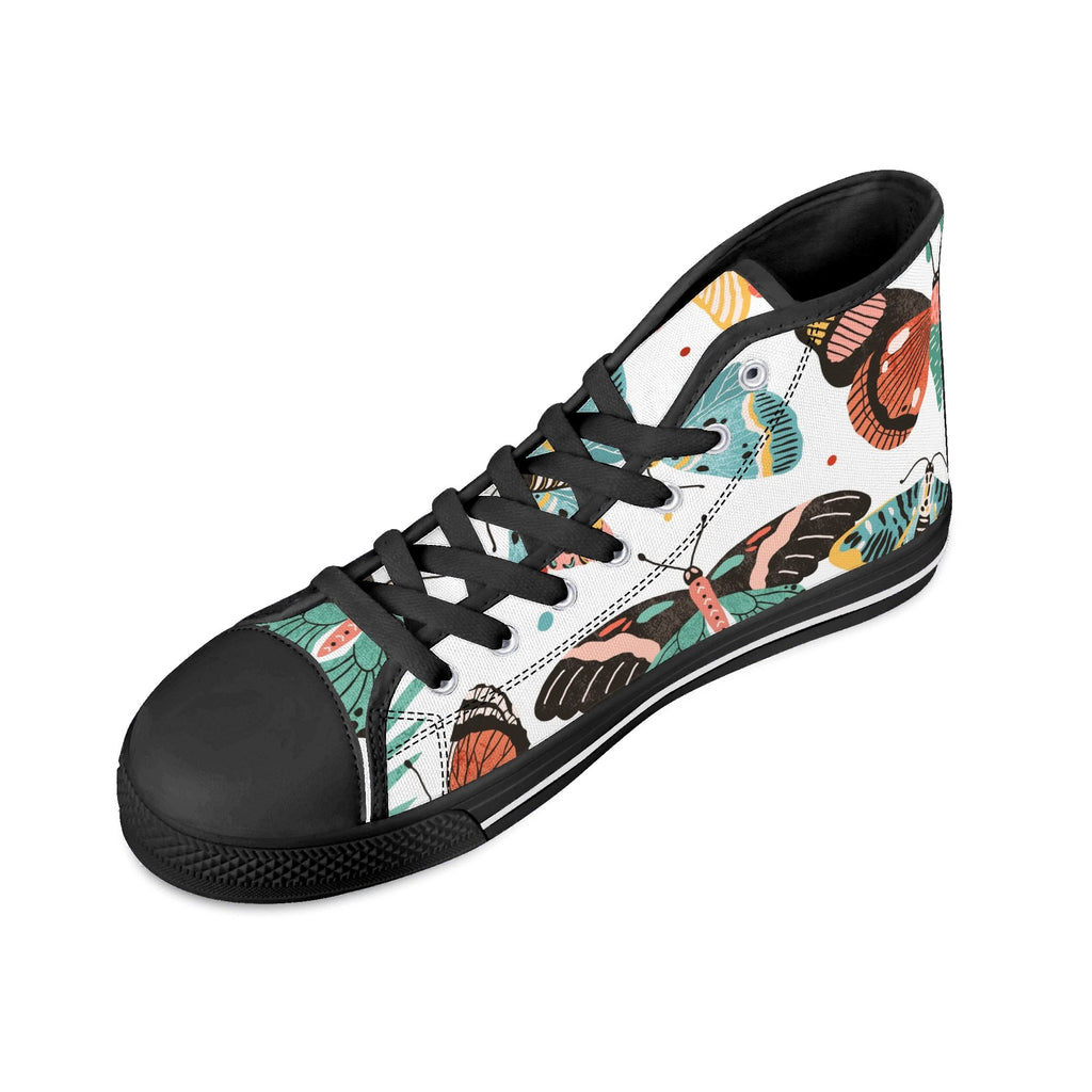 Pretty Moths And Butterflies Womens High Top Canvas Shoes Printed Offshore