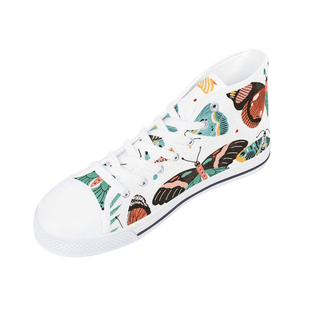 Pretty Moths And Butterflies Womens High Top Canvas Shoes Printed Offshore