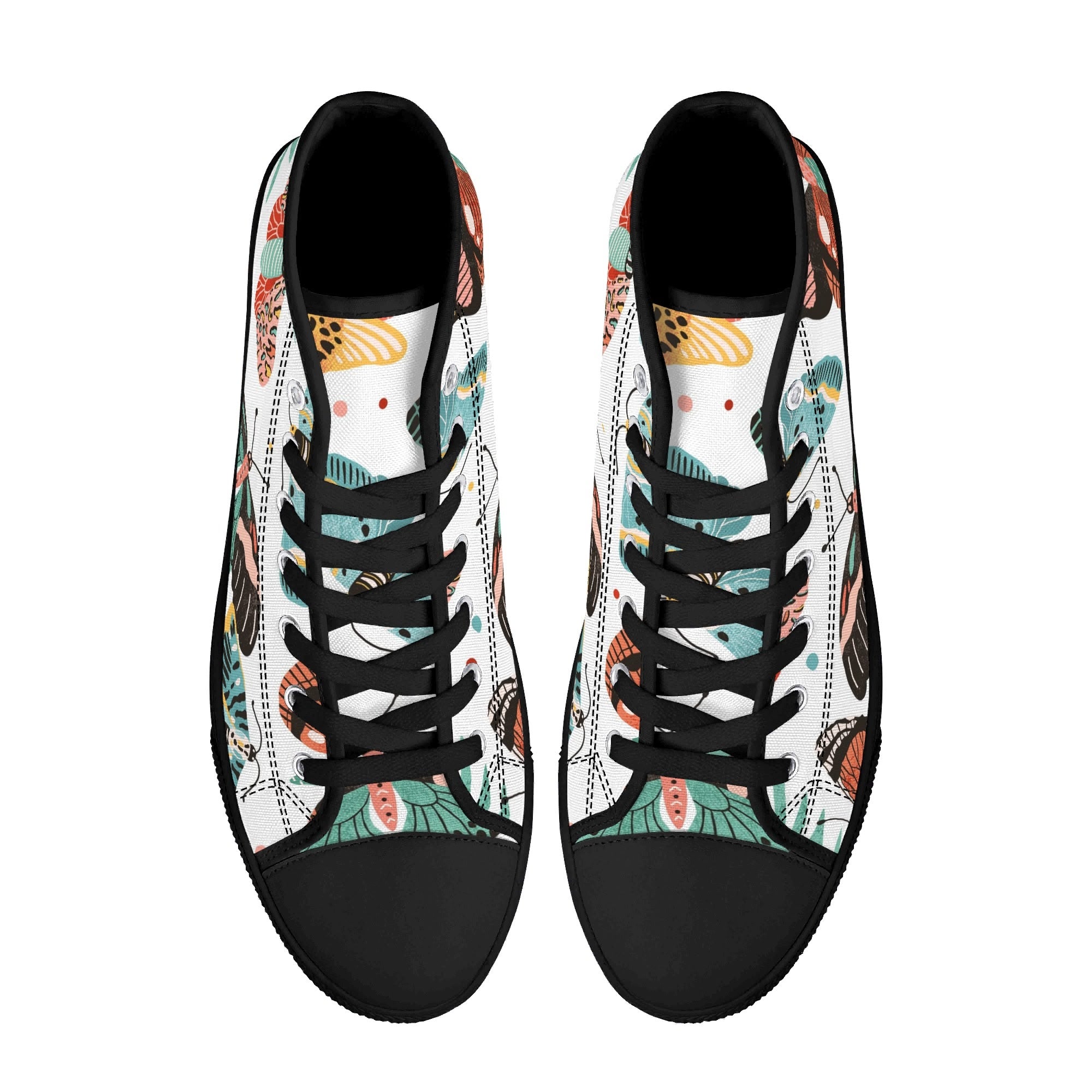 Pretty Moths And Butterflies Womens High Top Canvas Shoes Printed Offshore
