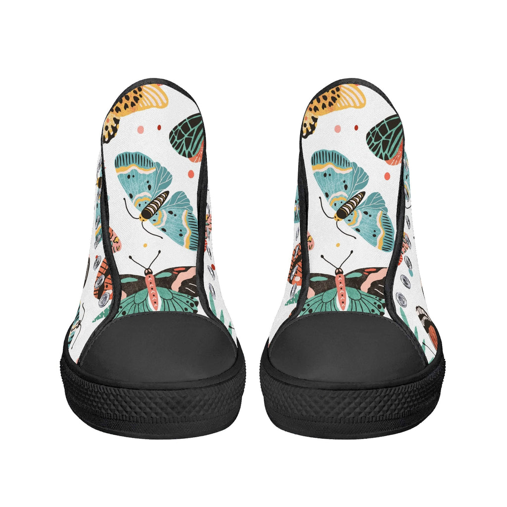 Pretty Moths And Butterflies Womens High Top Canvas Shoes Printed Offshore