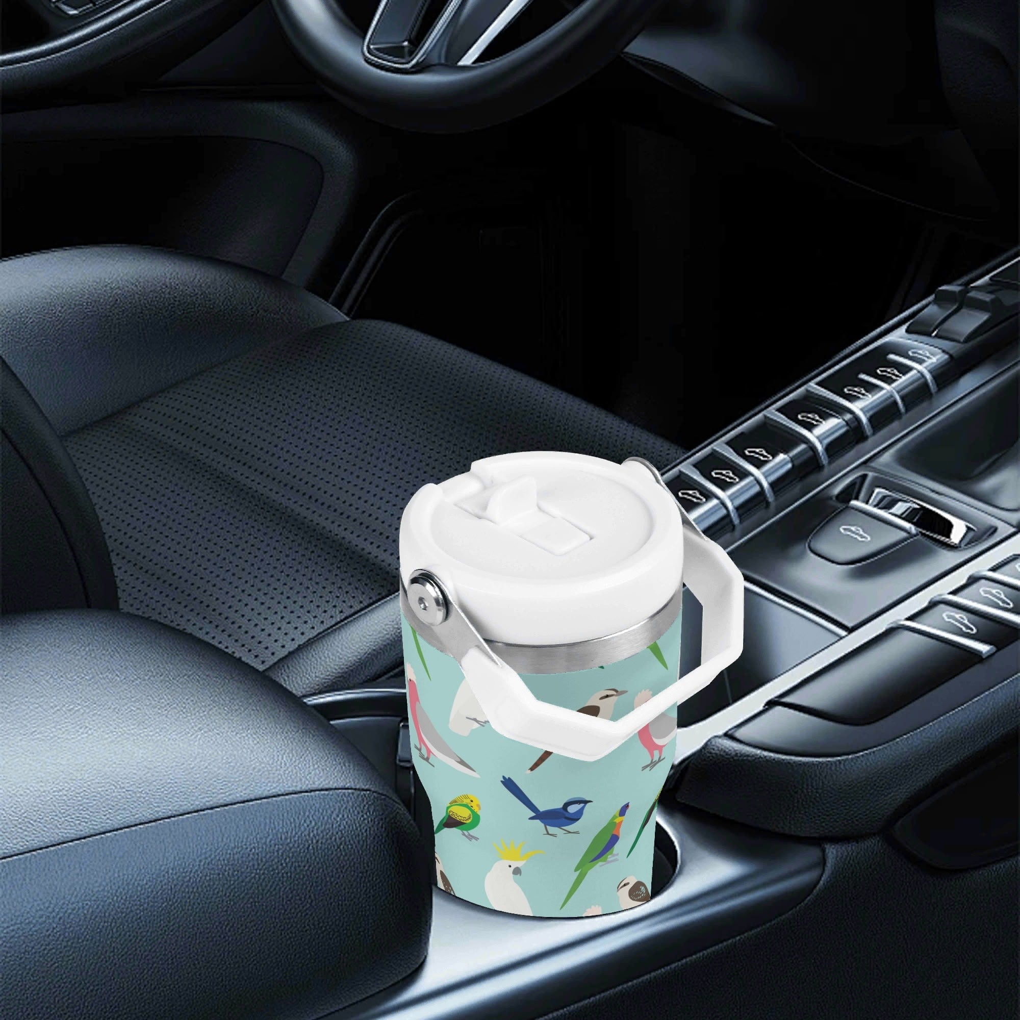 Personalised - Australian Birds - 20oz Stainless Steel Tumbler Screw On Lid With Straw Personalised 20oz Tumbler with Top Handle animal Birds Printed Offshore