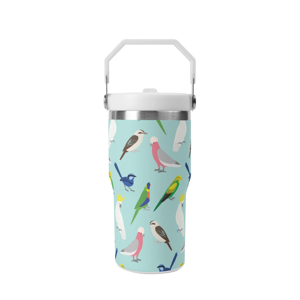 Personalised - Australian Birds - 20oz Stainless Steel Tumbler Screw On Lid With Straw Personalised 20oz Tumbler with Top Handle animal Birds Printed Offshore