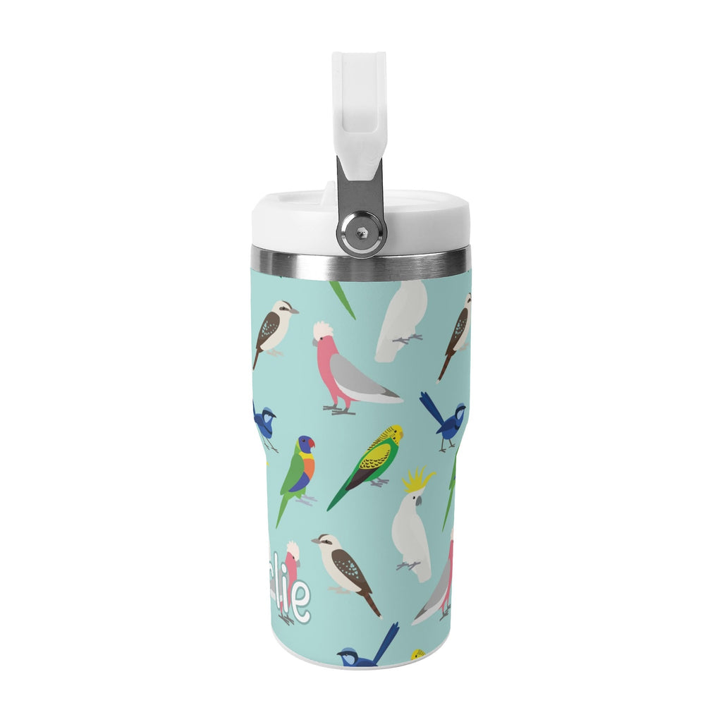Personalised - Australian Birds - 20oz Stainless Steel Tumbler Screw On Lid With Straw Personalised 20oz Tumbler with Top Handle animal Birds Printed Offshore