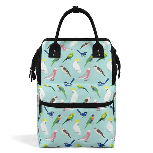 Australian Birds Multi Pocket Backpack Default Title Multi Pocket Backpack animal Birds Printed Offshore