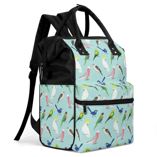 Australian Birds Multi Pocket Backpack Multi Pocket Backpack animal Birds Printed Offshore