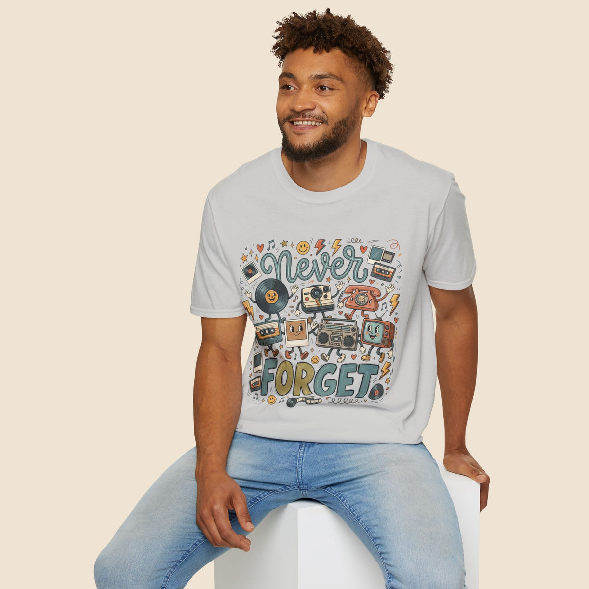 Never Forget Retro Unisex T-Shirt Unisex Adult T-shirt Globally Fulfilled Music Retro