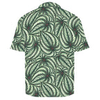 Stripy Leaves Men's Crinkle Hawaiian Shirt