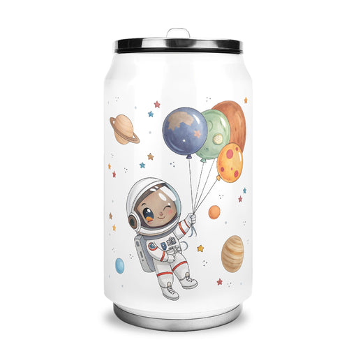 Balloon Planets Astronaut 300ml Stainless Steel Can Shaped Tumbler With Straw Lid Default Title 300ml Can Shaped Tumbler Printed Offshore Space