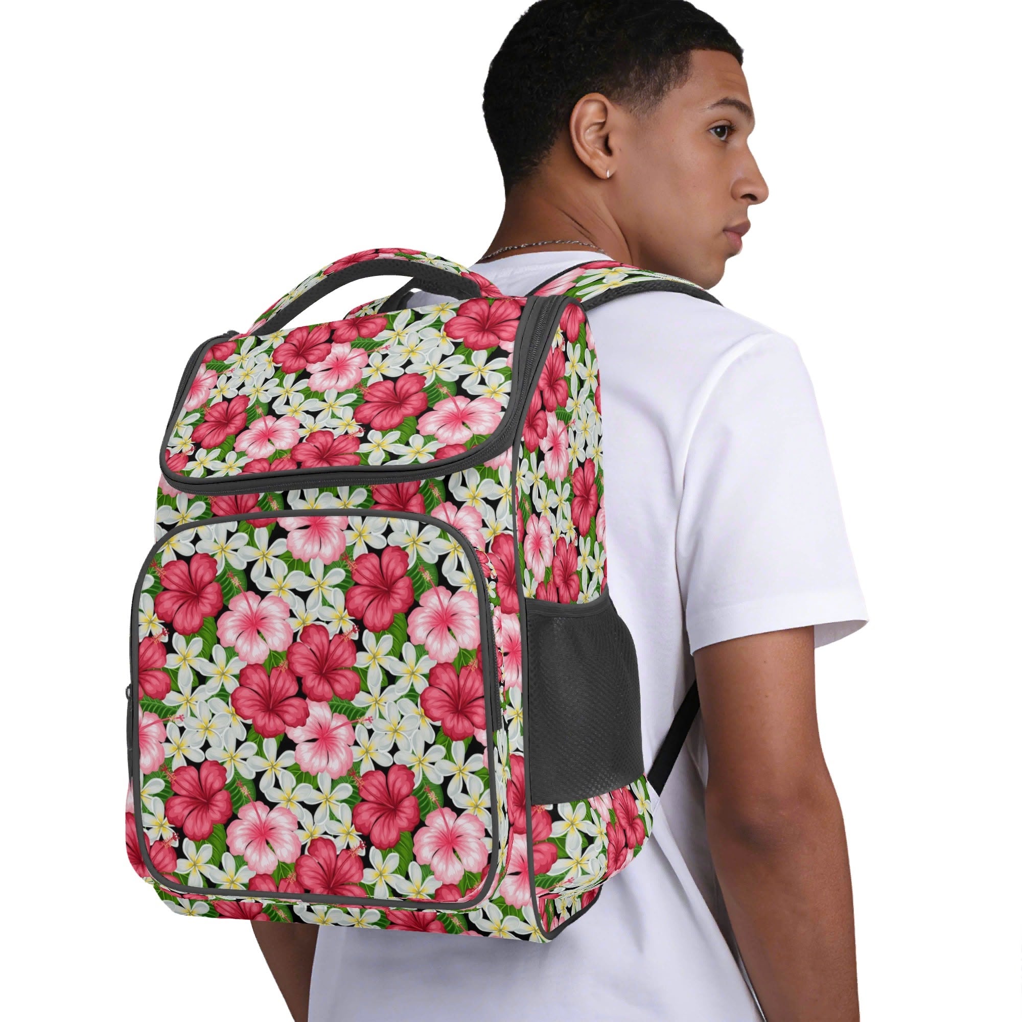 Hibiscus Sports Backpack Default Title Sports Backpack Plants Printed Offshore