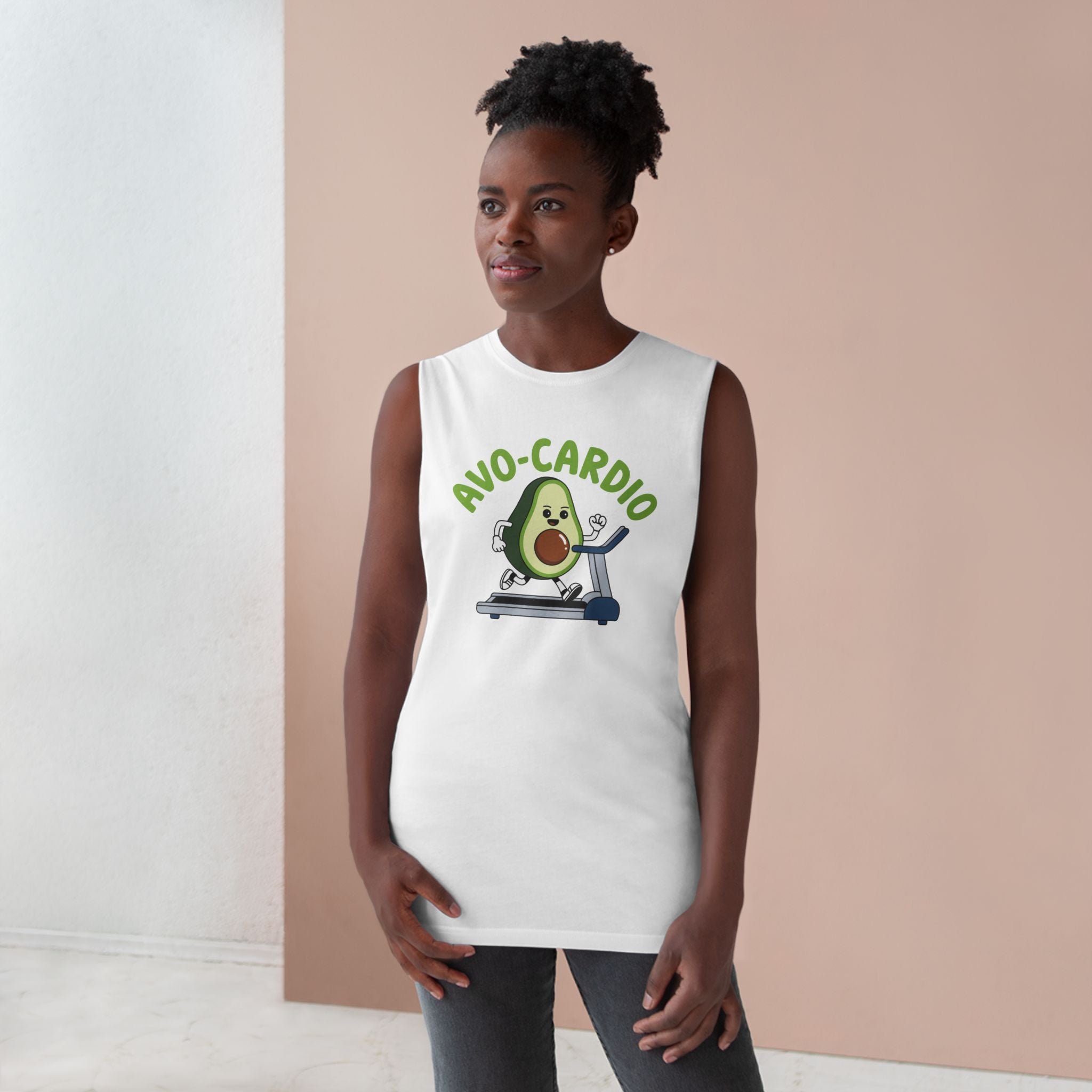 Avo-Cardio, Avocado Treadmill - Unisex Barnard Tank