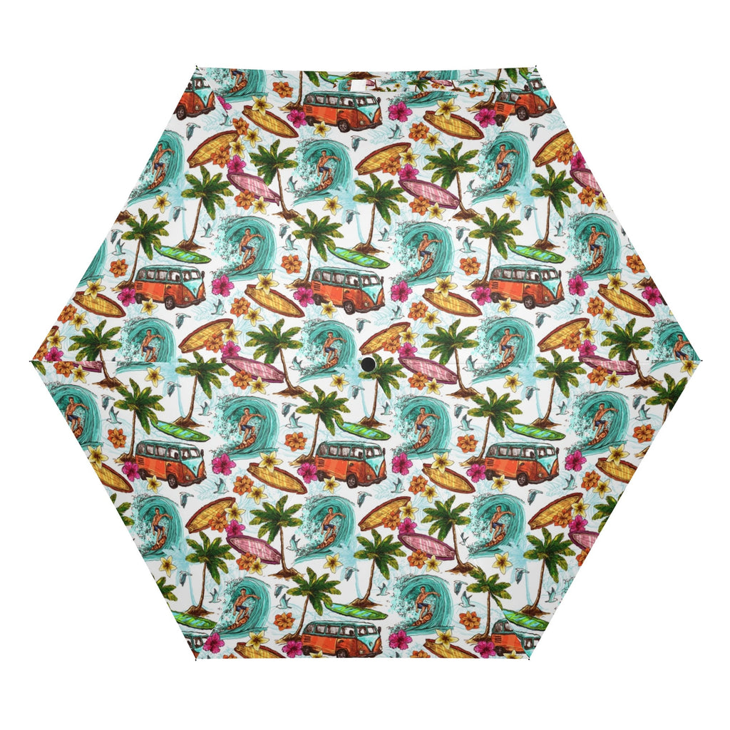 Surfing Safari Compact Automatic Umbrella Printed Offshore