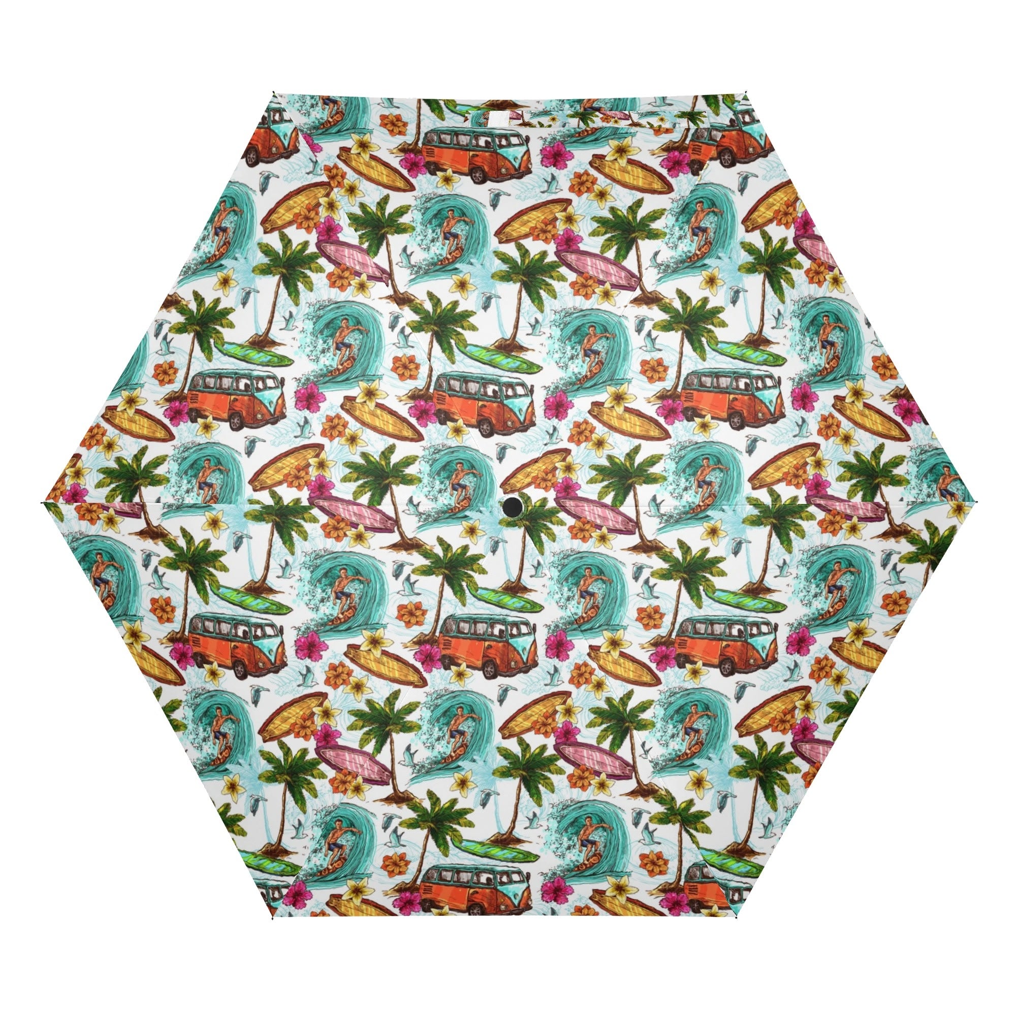 Surfing Safari Compact Automatic Umbrella Printed Offshore